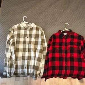 2 great lightly worn Old Navy large tall flannel shirts.